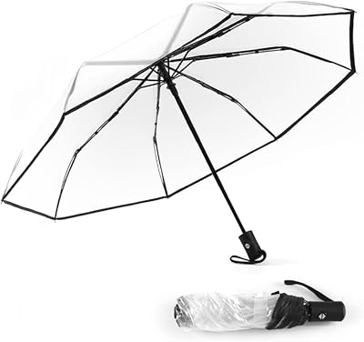 Automatic transparent umbrella - elegant transparent umbrella with a wind resistant design for protection against all weather conditions - folding in one touch for easy mobility and trip, one -sized size.. Shop smarter, not harder with DIAYTAR NIGERIA - thousands of products at your fingertips with affordable delivery.