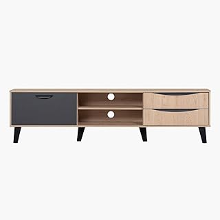 Home box Darwin TV cabinet 2 drawers for TV up to 70 inches 48 x 180 x 40 cm Brown/black.. DIAYTAR NIGERIA makes online shopping accessible to all with budget-friendly prices and reliable delivery.
