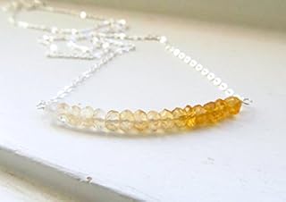 Pendant of the Umbré Citrine Citrine Citrine Birth Stone bar in November silver yellow Sun Sun 4 mm.. DIAYTAR NIGERIA promises affordability and variety with every purchase, delivered in 5-8 days.