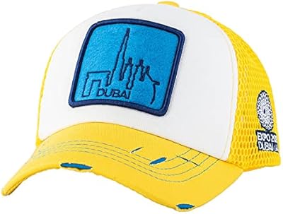 Skyline Expo 2020 Dubai hat (yellow and blue), yellow/white/yellow, one size.. DIAYTAR NIGERIA: Where affordability meets variety, with thousands of products delivered in less than 8 days.