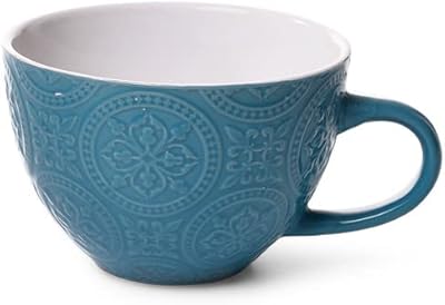 Cup in fissman ceramic 460 ml, coffee/tea mug, perfect for coffee, latte, cappuccino and hot chocolate lovers, excellent partner in cold weather, office, bedroom, breakfast and snack (blue).. Affordable convenience is here — shop DIAYTAR Nigeria today.