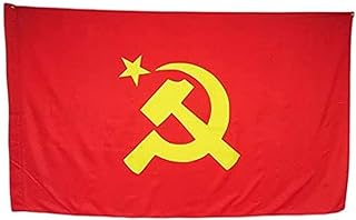 Flag of the Soviet center 3 x 5 feet banner for mast - Red communion flags 90 x 150 cm - 3 x 5 feet banner with hole.. DIAYTAR NIGERIA: Empowering Nigerians with access to affordable products delivered within 8 days.