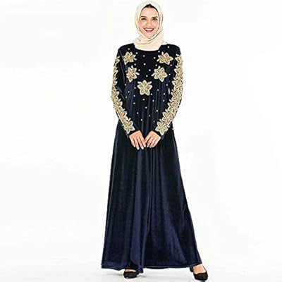 Floral Winter Design Velvet Abaya Caftan Dubai Muslim Hijab Turkish Dress.. Experience the DIAYTAR difference with our vast product selection and delivery within 5-8 days.