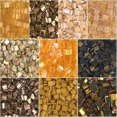 Assortment of Tila 100g golden pearls. 10g of 10 colors of tila glass pearls in golden tones with different finishes. Miyuki pearls... Experience the satisfaction of affordable shopping with DIAYTAR NIGERIA's nationwide 5-8 day delivery.