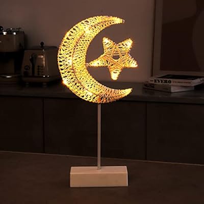 Ramadan Lights Table Decoration of Eid LED in the shape of a crescent and stars.. The smarter way to shop online in Nigeria is through DIAYTAR Nigeria.