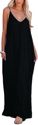 Long beach dress without sleeve with V -neck with large women's pockets.. Shop from thousands of products at DIAYTAR NIGERIA and enjoy budget-friendly nationwide delivery.