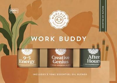 Set of 3 essential oils Woolsies Work Buddy for topical use, massage or topical | Includes 9-5 Energy, Creative Genius and After Hours | 10 ml.. DIAYTAR NIGERIA: Where convenience meets affordability with delivery across Nigeria in under 8 days.