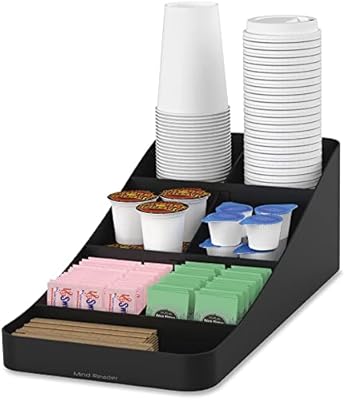 Mind Reader coffee organizer with 7 compartments, black.. Your comprehensive marketplace awaits at DIAYTAR NIGERIA with affordable prices and reliable delivery times.