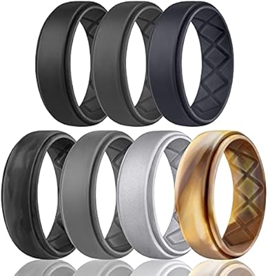 Egnaro Silicone Band Ring for Men for Sports Training Cross band size 8.5 mm in width - 2.5 mm thick.. DIAYTAR NIGERIA: Where every shopping need is fulfilled with affordable prices and nationwide shipping.