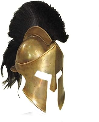 Greek spartan helmet Annafi | Medieval cinema headsets from King Leonidas 300 + lining + wooden support (brass finish) | Adult LARP SCA armor.. Discover why thousands choose DIAYTAR NIGERIA for affordable products delivered in less than a week.