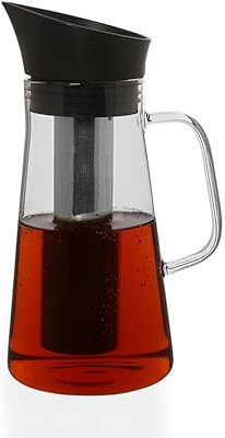 1CHASE® Anti-drip glass bottle with handle and folding lid in stainless steel infuser in integrated glass hot and cold water, icy tea, 1200 ml.. DIAYTAR NIGERIA brings the marketplace to your screen with affordable products delivered in 5-8 days.