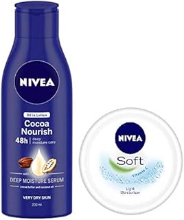 NEWAA NEWAA NEWLO LUTION IN COCAO OIL - 200 ml + Light hydrating Cream Nivea with vitamin E - 50 ml - Pack of 2.. DIAYTAR NIGERIA: Your trusted partner for affordable online shopping with reliable delivery timeframes.