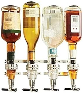 Alcohol dispenser Iwanto 4 bottles, wall support, steel wine dispenser for home bar.. DIAYTAR NIGERIA makes quality accessible with our diverse product range and dependable delivery service.