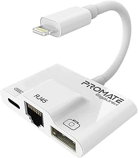 Fricular Ethernet Network Adapter Potic Gigalink I-White 3-in-1 with Ethernet RJ45 and LAN port (1).. DIAYTAR NIGERIA: Connecting Nigerians with their needs through our affordable and diverse marketplace.