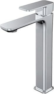 High sink mixer with single fashion Home Handle, chrome bathroom faucet with two -hole water supply pipes, tap mixer with square bevel to modern design.. DIAYTAR NIGERIA: Your affordable gateway to thousands of products delivered promptly nationwide.