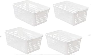 Small plastic storage box with bathroom handles, kitchen cabinet, pantry and house organization - can contain vitamins, supplements and makeup - 4 - transparent package (s).. Shop from our extensive catalog at DIAYTAR NIGERIA and enjoy doorstep delivery in just 5-8 days.