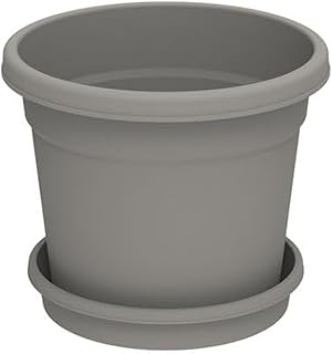 Cosmoplast round flower jar with tray, 5 -liter capacity, 8 inch size, gray.. Transform your shopping experience with DIAYTAR NIGERIA's vast product selection delivered at unbeatable prices.