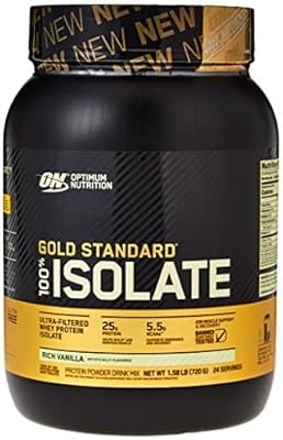 Optimum nutrition Gold Standard 100 % Lactoserum protein isolate - Enriched with vanilla, 1.5 lb.. Shop from anywhere in Nigeria and receive your DIAYTAR purchases at affordable prices within a week.
