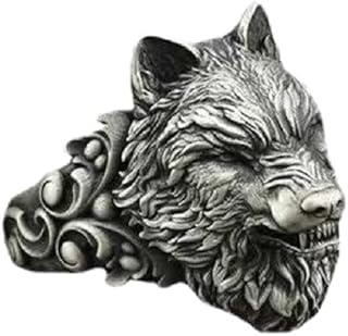 Wolf ring for men, northern wolf ring, viking head, wolf skull ring for men, wolf punk ring, Fathers' gift jewelry.. Discover a world of choices with DIAYTAR NIGERIA's extensive marketplace and prompt shipping service.