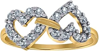 Bicolor gold engagement ring with cubic zirconia and simulated diamond for women.. Your one-click solution to affordable shopping, DIAYTAR NIGERIA delivers quality products nationwide.