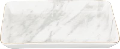 Ceramic dish in ellipi marble, brick holder, jewelry storage tray, bathroom organizer for soaps, perfumes, candles, small plants, interior decoration, wedding gift - white.. Discover the convenience of DIAYTAR NIGERIA's vast e-commerce platform with delivery in just 5-8 days.
