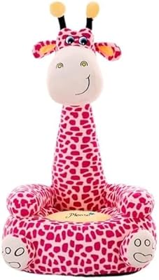 Iwanto children's sofa seat, comfortable soft furniture with giraffe and children's animal motif (pink).. Shop smart with DIAYTAR NIGERIA, offering a vast product range delivered to your doorstep within a week.