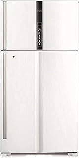 Hitachi refrigerator with upper freezer, granulated white color/ RV990PUK1KTWH \ "with a guarantee of at least one year from the manufacturer... You shop, we deliver — quick and easy with DIAYTAR Nigeria.