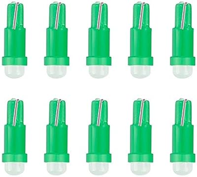 Soldottm 10 Pieces T5 12V LED 1 SMD Car interior lighting for dashboard (10, green package).. DIAYTAR NIGERIA revolutionizes online shopping with competitive prices and reliable 5-8 day delivery.