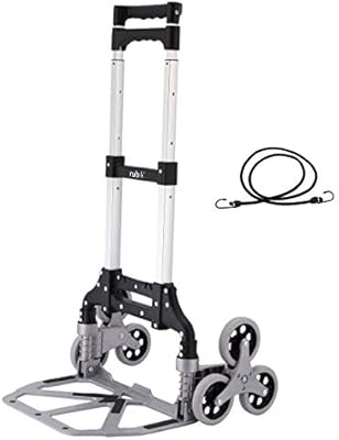 Rubik staircase trolley with 6 wheels and elastic rope, foldable and adjustable with manual traction bar, portable aluminum baggage cart (80 kg capacity).. Shopping has never been easier — DIAYTAR Nigeria delivers it all in 5–8 days.