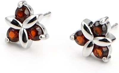 Exquisite earrings in 925 silver and round pearls in natural garnet PE2276.. Unlock access to a wide range of products with DIAYTAR NIGERIA's affordable e-commerce platform.