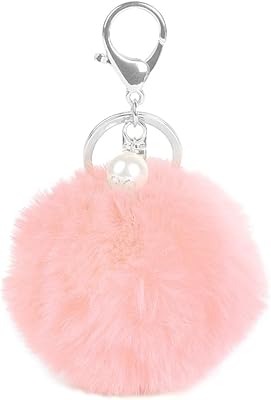 Pompoms keychain in soft and fluffy faux fur with gold-plated keychain for handbag, backpack, suspended ornament, pendant accessory for ladies, girls, women.. Shop across boundaries with DIAYTAR NIGERIA's comprehensive catalog delivered nationwide at budget rates.