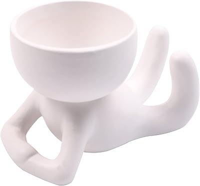 Ceramic flower pot with human design for succulent plants, small vase, office decoration YL1482-1.. Thousands of items, all priced just right — shop DIAYTAR Nigeria today.