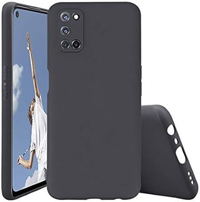 Silicone rubber flexible rear shell and heat resistant polyurethane for OPPO A92 (2020) - Black.. From phone accessories to home decor — DIAYTAR Nigeria ships it fast.