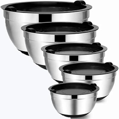 Bols to mix stainless steel card (batch of 5) with hermetic lids, set of bowls to mix in stainless steel perfect for cooking, preparation, cooking and service, nested metal bowls to save space for storage.. From essentials to electronics, DIAYTAR Nigeria ships your order in no time.