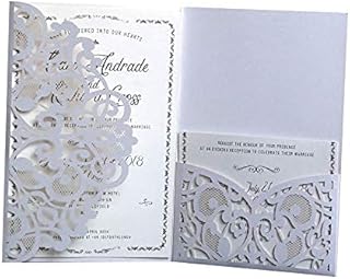 20 European wedding invitation cards with three stretches cut laser for weddings.. Your trusted shopping companion, DIAYTAR NIGERIA delivers affordable solutions in just 5-8 days.