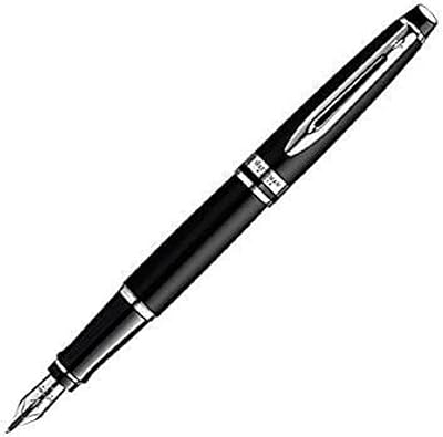 Waterman expert feather pen, shiny black with chrome garnish, fine point, blue ink cartridge and gift box.. DIAYTAR NIGERIA combines extensive product options with budget-friendly prices, delivered in 5-8 days.