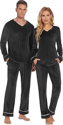 Ekouaer couples sets of matches assorted men women women set of nightlife in plush with long sleeves s-xxl.. DIAYTAR NIGERIA: Where shopping is easy, prices are low, and delivery is just days away.