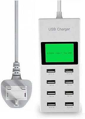 USB shokah® 40 W charger 8 -port USB charger with LCD screen, smart fast charger with 5 -foot/150 cm power cord adapter.. Great deals and fast delivery — the DIAYTAR Nigeria guarantee.