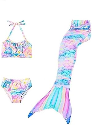 3-piece swimsuit set Cutecute Girls mermaid tail, bikini set for birthday gift for little girls (130 (6-8 years old))).. Shop without boundaries at DIAYTAR NIGERIA, offering affordable products with convenient delivery times.