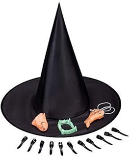 CXDY 5 in 1 witch kit for Halloween Cosplay Party (nose, hat, chin, teeth and nails).. Your shopping dreams realized through DIAYTAR NIGERIA's affordable platform with reliable delivery times.