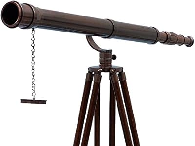 Hampton Nautical St-0117-AC Curtain of ancient brass floor 165 cm-Standing telescope for interior decoration.. DIAYTAR NIGERIA: Where every purchase is affordable and delivery is always within a week.
