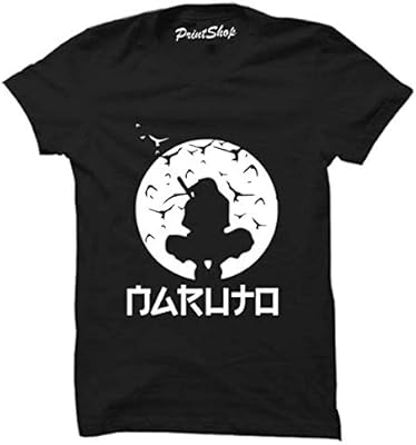 T-shirt Naruto Design for boys and girls unisex for children and adults, black.. DIAYTAR NIGERIA: Putting quality products within reach of every Nigerian through our affordable marketplace.
