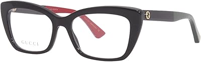 Glasses with glasses black cat eye, red and green GG0165on 003, black / transparent / black, black / transparent / black, 51/17/140.. DIAYTAR NIGERIA: Redefining online shopping with unbeatable prices and consistent delivery times.