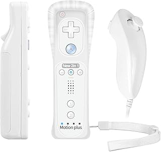 Wii Power LED Compact Motion Plus Cleans Plus Coat Nunchuck for Nintendo Wii and Wii U + White Silicone case.. Shop with confidence at DIAYTAR NIGERIA, offering thousands of products with budget-friendly shipping.