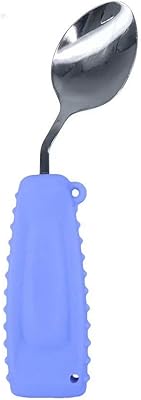 Portable spoon and fork with personalized design to eat independently (purple spoon, bent at 45 degrees for the left hand).. Transform your online shopping experience with DIAYTAR NIGERIA's affordable and diverse marketplace.