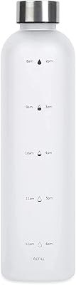 Tycom drinking water bottle with time marker - water bottles 1 L Waterproof, BPA without BPA, reusable and motivating of 32 OZ with consumption time - ideal for fitness, sport, travel, the gym and the exterior (white).. Discover the convenience of DIAYTAR NIGERIA's vast product range delivered affordably in 5-8 days.