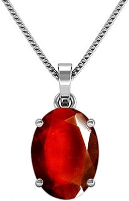 Natural Gomed pendant 9.00 carats (hessonite stone pendant Gomed silver plated pendant) for men and women by laboratory - certified, silver plated, garnet.. DIAYTAR NIGERIA: Where affordability meets variety in Nigeria's most comprehensive online marketplace.