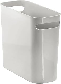 Small plastic trash can, 1.5 gallons bin/5.7 liters, trash with bathroom handles, kitchen, home office - can contain waste and recycling, height 10 ", aura, light gray collection.. DIAYTAR NIGERIA: Where shopping is easy, prices are low, and delivery is just days away.