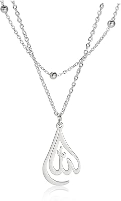 Muslim Islamic collar Allah in layers for women, stainless steel charm, heart -shaped water drop, allah pendant, double layer collar, Islamic jewelry.. Nigeria's most loved e-commerce platform delivers affordable shopping solutions to your doorstep.