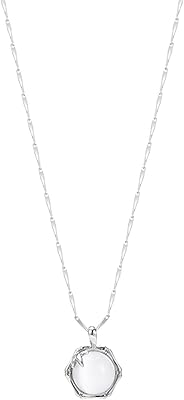White Calcédonian pendant necklace, 925 silver decorative necklace, Gift box for girlfriend, woman necklace.. DIAYTAR NIGERIA: Where every shopping need is met with affordable prices and timely delivery.